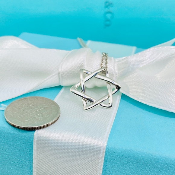 Tiffany & Co. Star of David Necklace – Sterling Silver 16” - Picture 3 of 8